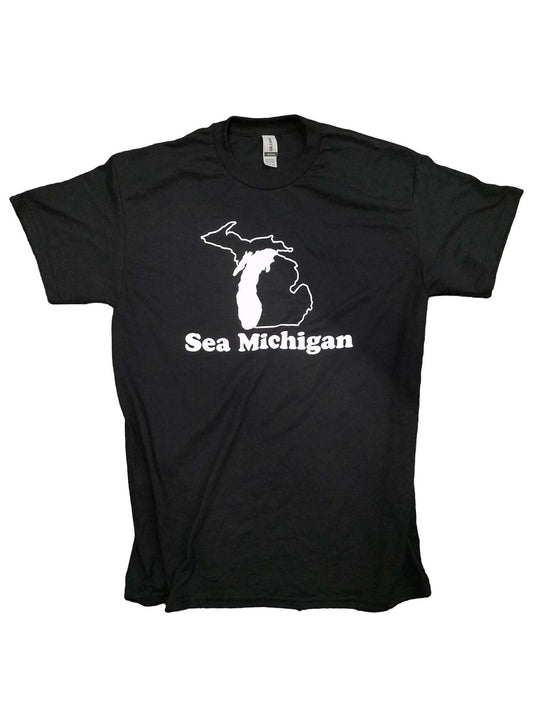 T-Shirt - Black - White Print