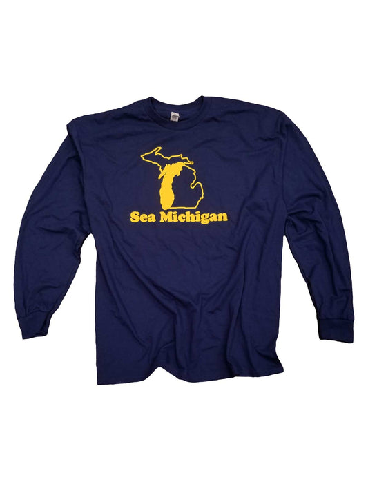 Long Sleeve Shirt - Navy - Yellow Print